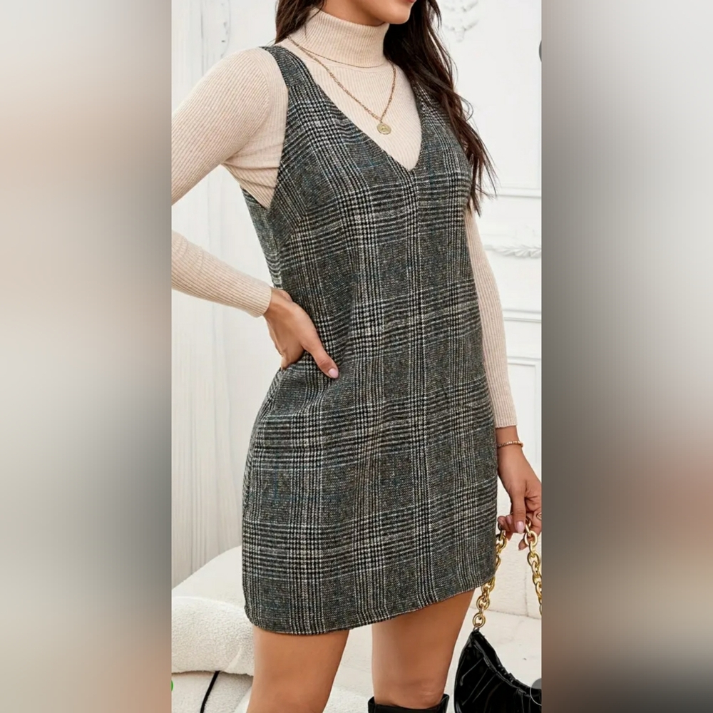 Chic midi polyester sleeveless dress size S